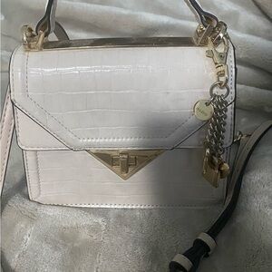 Elegant White Croc-Embossed Handbag
